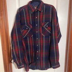 VTG 90s Backpacker Sportswear Mens Large Tall Tartan Plaid Flannel​​
